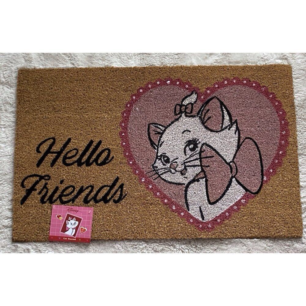 Disney The Aristocats Marie Hello Friends Heart Coir Welcome Door‎ Mat 20” X 32”